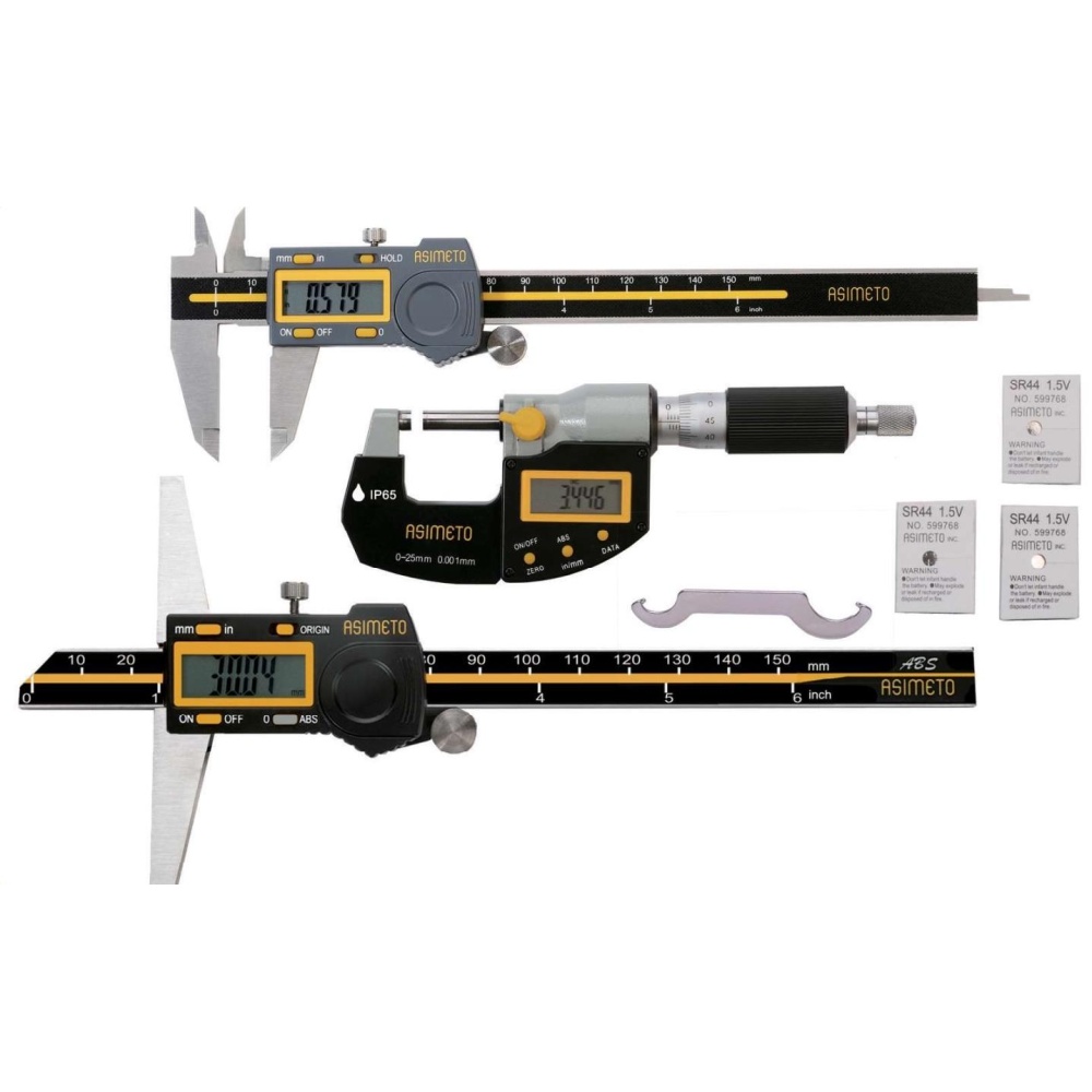 Fett 0-1”/0-25mm Asimeto Dijital Dış Çap Mikrometresi As-105014