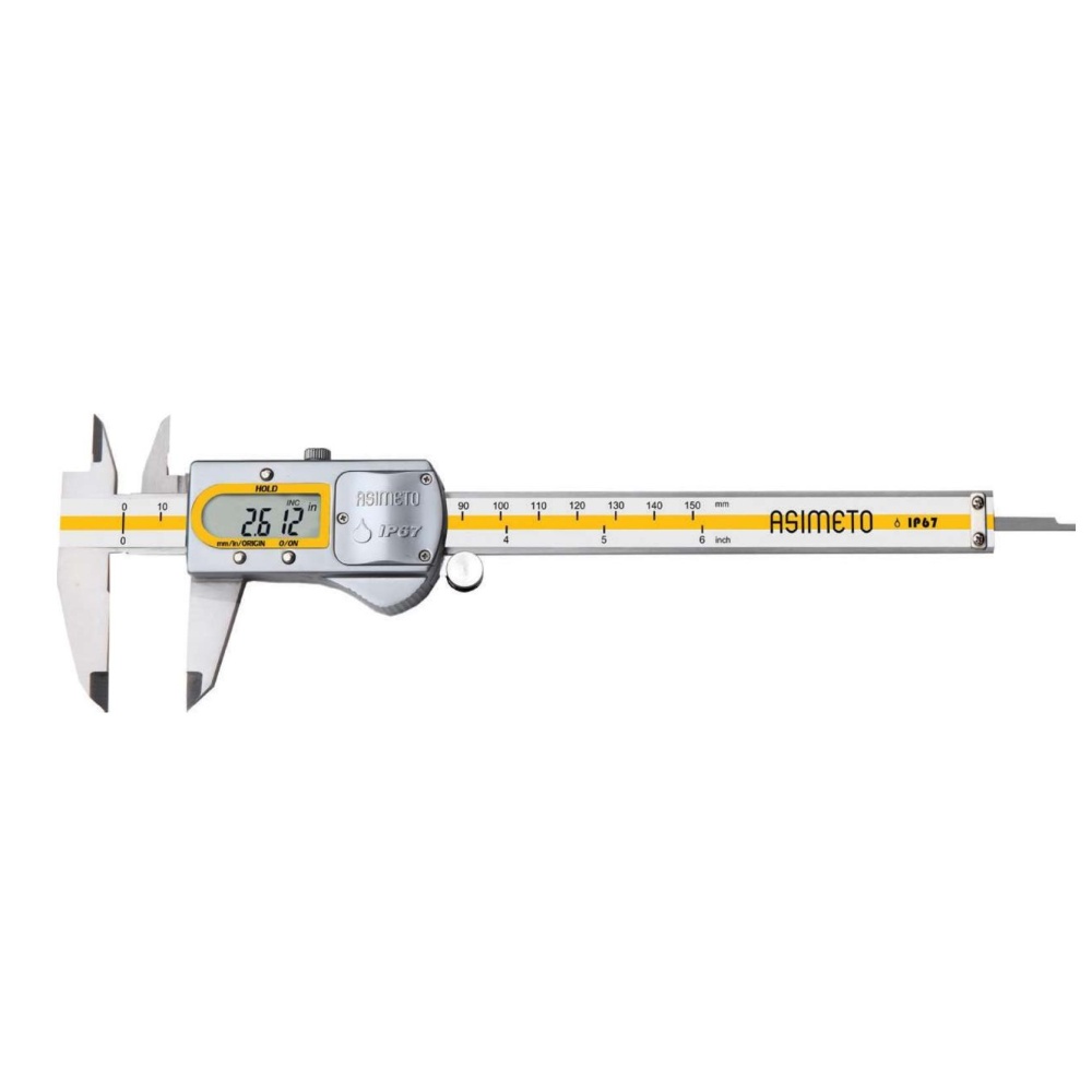 Fett 0-200mm Asimeto Ip67 Su Geçirmez Metal Kasa Dijital Kumpas As-305082