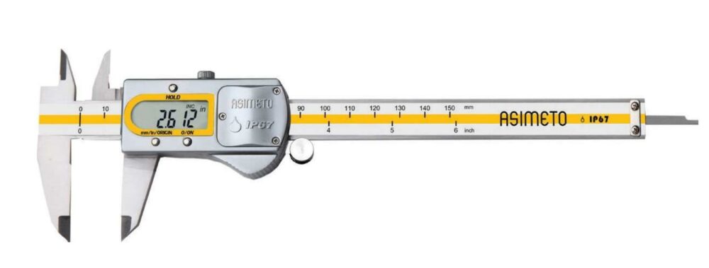 Fett 0-200mm Asimeto Ip67 Su Geçirmez Metal Kasa Dijital Kumpas As-305082