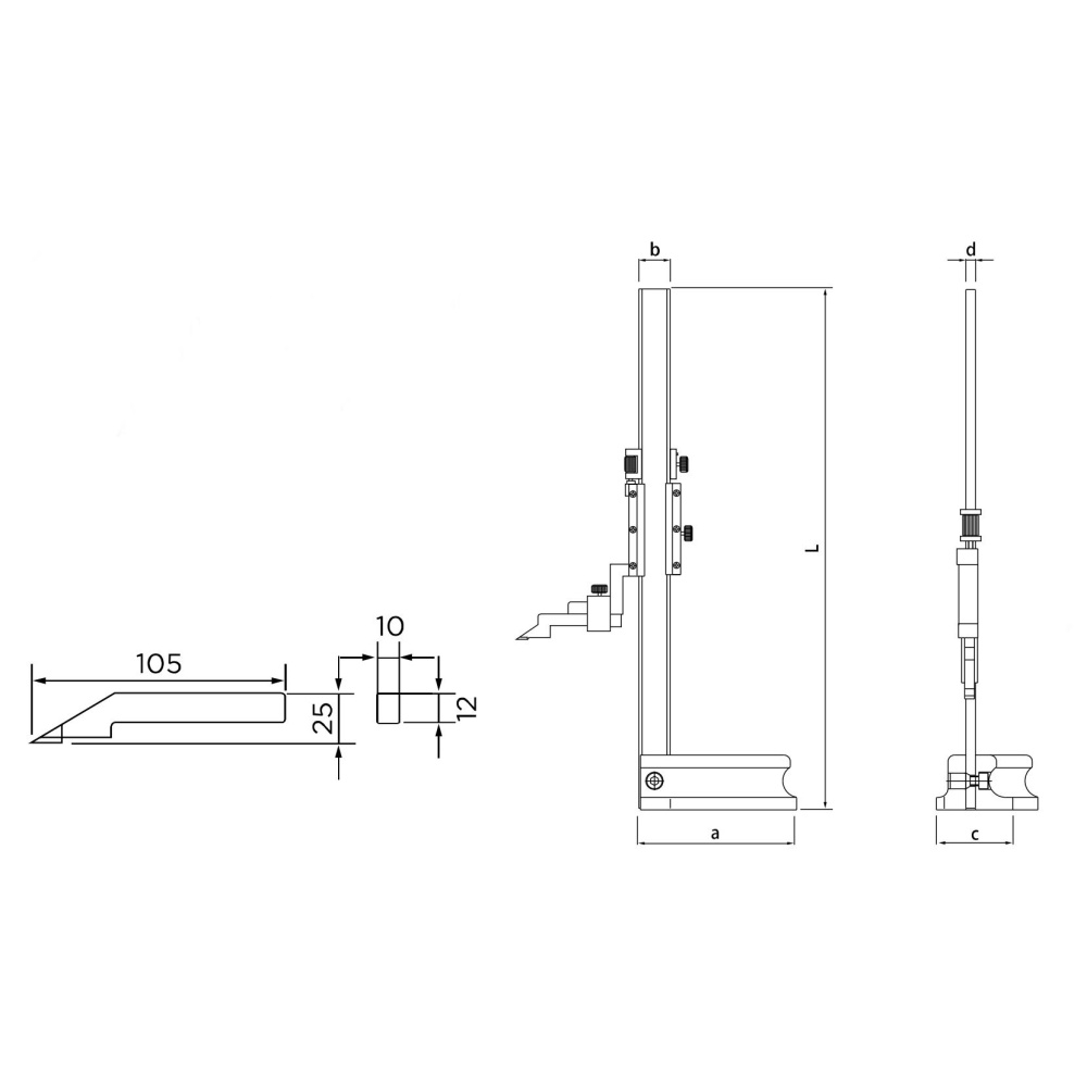 Fett 0-300mm Asimeto Mekanik Yükseklik Mihengiri As-621120