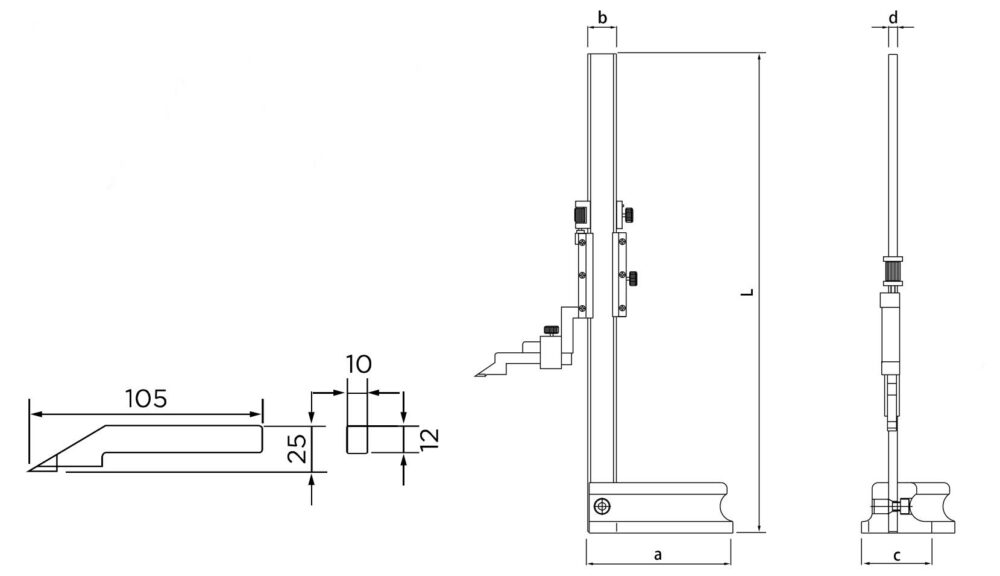Fett 0-300mm Asimeto Mekanik Yükseklik Mihengiri As-621120
