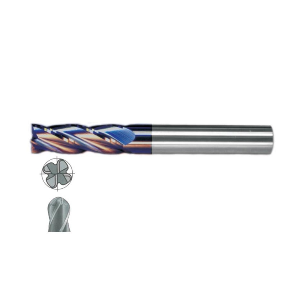Fett 10mm Mastercut Standart Sert Metal Tıaln 4 Ağızlı Küresel Karbür Parmak Frezesi