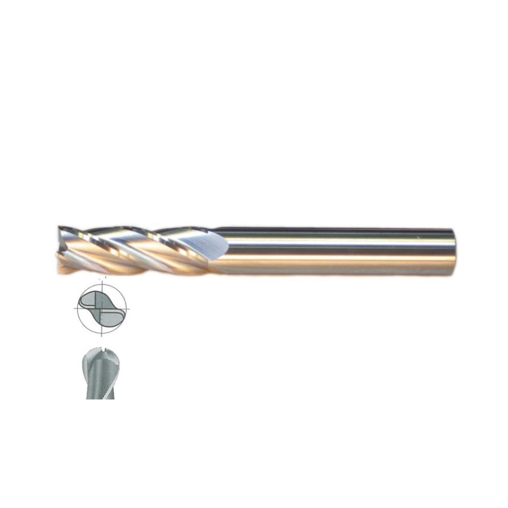 Fett 10X38 Mastercut Uzun Sert Metal 2 Ağızlı Küresel Karbür Parmak Frezesi