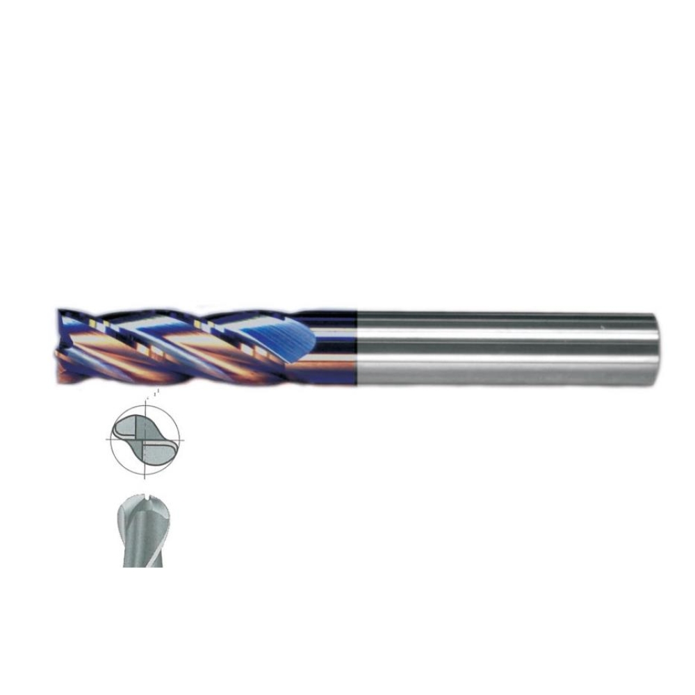 Fett 10X38 Mastercut Uzun Sert Metal 2 Ağızlı Küresel Tıaln Karbür Parmak Frezesi