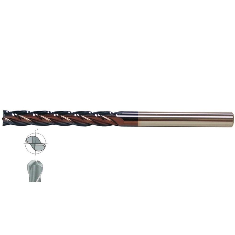 Fett 10X75 Mastercut Çok Uzun Sert Metal 2 Ağızlı Tıaln Küresel Karbür Parmak Frezesi