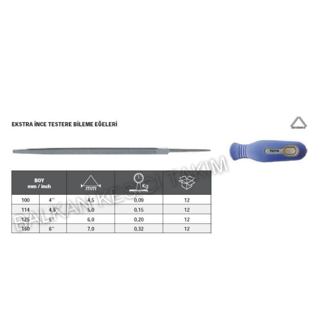 Tome Ekstra İnce Testere Bileme Eğesi 100mm