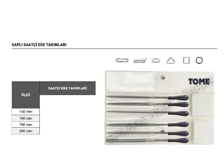 Tome Saplı Saatçi Eğe Takımı 6 Parça Set 180mm