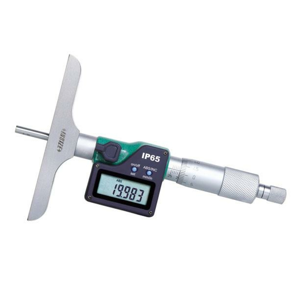 İnsize 0-100mm/0-4" Dijital Derinlik Mikrometresi, Hassasiyet: 0.001mm/0.00005" Kod: 3540-100