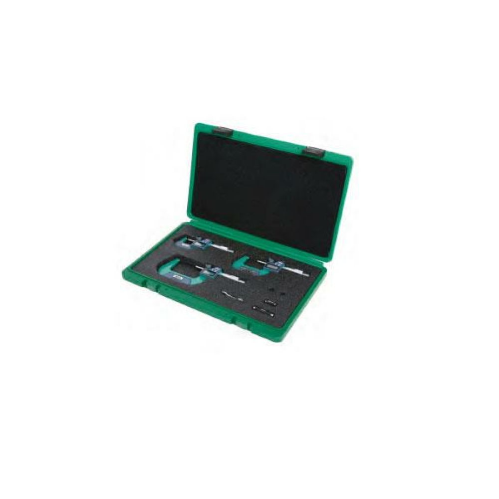 İnsize 0-100mm/0-4" Dijital Mikrometre Set Üç Tuşlu, Ip55, Hassasiyet: 0.001mm