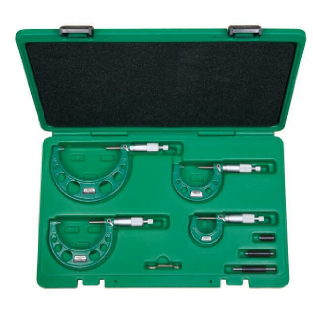 İnsize 0-100mm Dış Çap Mikrometresi (Standart Model) Set 4 Parça, Hassasiyet: 0.01mm