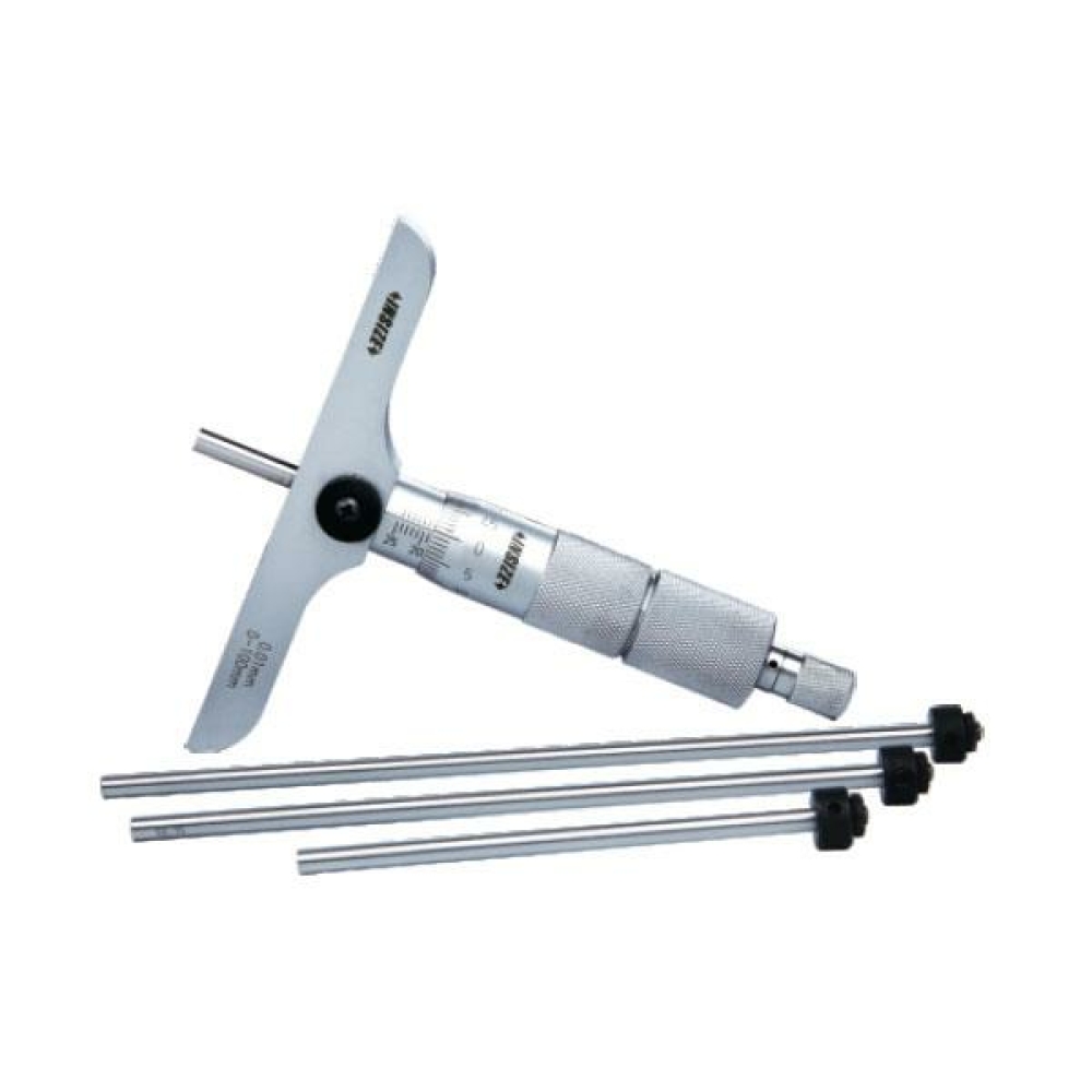 İnsize 0-100mm Mekanik Derinlik Mikrometresi (Standart Model) (Taban 63X17mm), Hassasiyet: 0.01mm