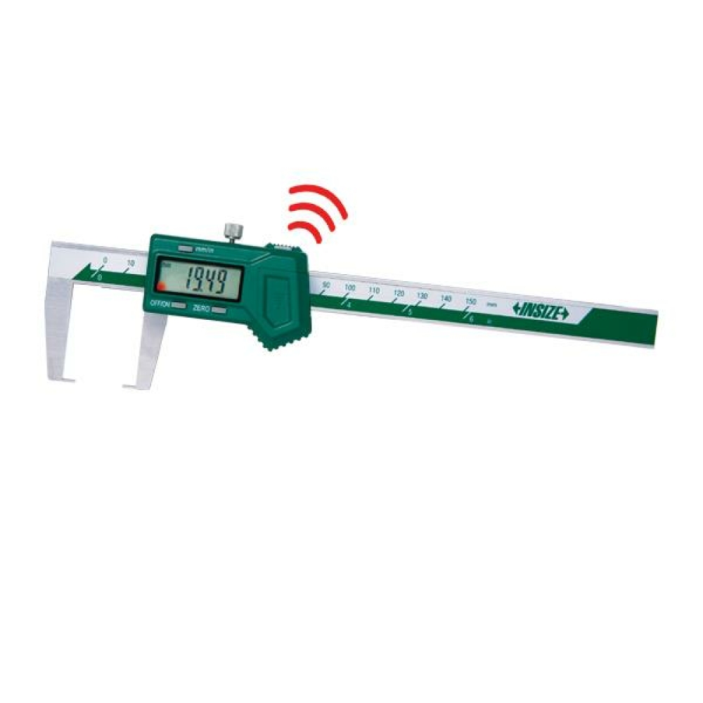 İnsize 0-150mm/0-6" Dijital Düz Uçlu Dış Kanal Kumpası - Kablosuz Veri Aktarımı, Hassasiyet: 0.01mm/0.0005"