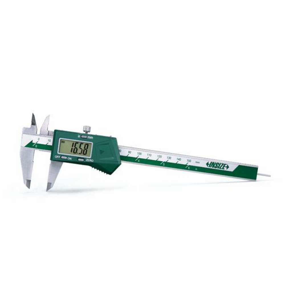 İnsize 0-150mm/0-6" Dijital Kumpas (Yuvarlak Derinlik Çubuklu - Sürme Tekerleksiz), Hassasiyet: 0.01mm
