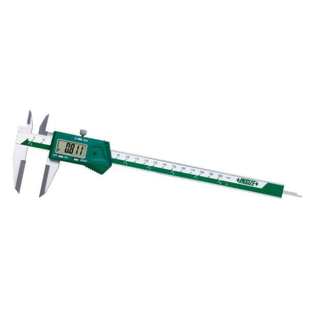 İnsize 0-200mm/0-8" Dijital Bıçak Ağız Alt Çeneli Kumpas (Kablosuz Veri Aktarımı), Hassasiyet: 0.01mm/0.0005"