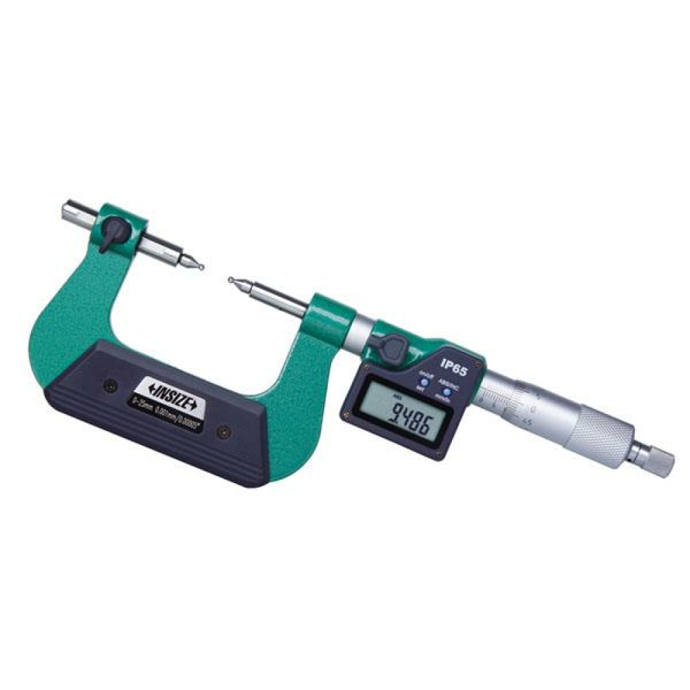 İnsize 0-25mm/0-1" Dijital Dişli Mikrometresi, Hassasiyet: 0.001mm
