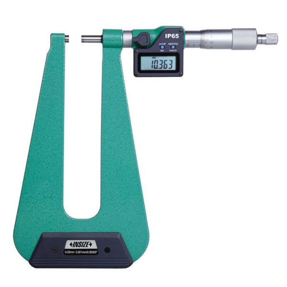İnsize 0-25mm/0-1" Dijital Mikrometre Derin Boğazlı 155mm, Hassasiyet: 0.001mm Kod: 3539-253FA