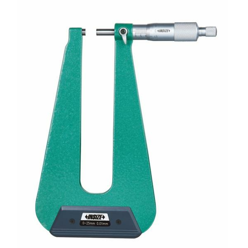 İnsize 0-25mm Mekanik Derin Boğazlı Mikrometre ( Sac Plaka ) 155mm, Hassasiyet: 0.01mm Kod: 3239-253