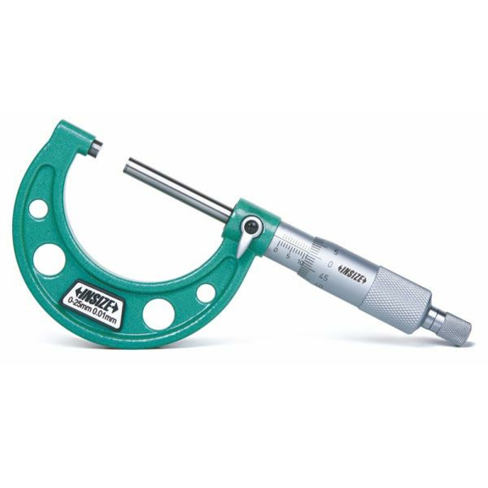 İnsize 0-25mm Mekanik Mikrometre - Uzun Milli, Hassasiyet: 0.01mm