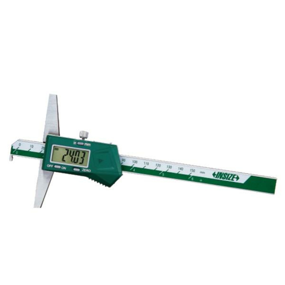 İnsize 0-500mm/0-20" Dijital Derinlik Kumpası Çengelli Model, Hassasiyet: 0.01mm/0.0005" Kod: 1142-5001A