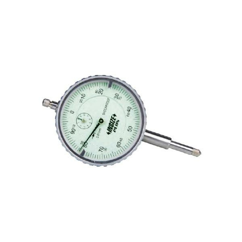 İnsize 10mm Darbeye Dayanıklı Komparatör Saati (Düz Kapak), Hassasiyet: 0.01mm