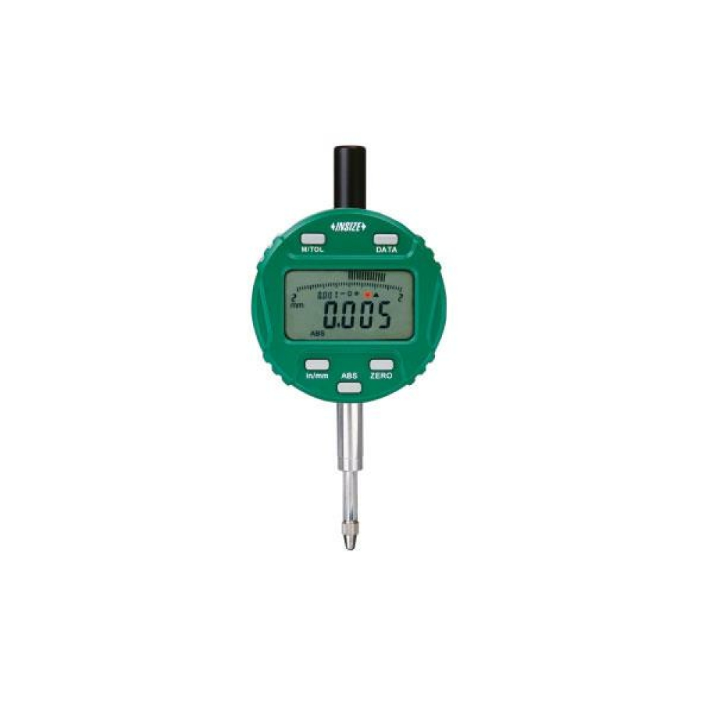 İnsize 12,7mm/0,5" Dijital Komparatör Saati (Veri Aktarma Tuşlu Ve Işıklı Uyarı, Düz Kapak), Hassasiyet: 0.001mm/0.00005"