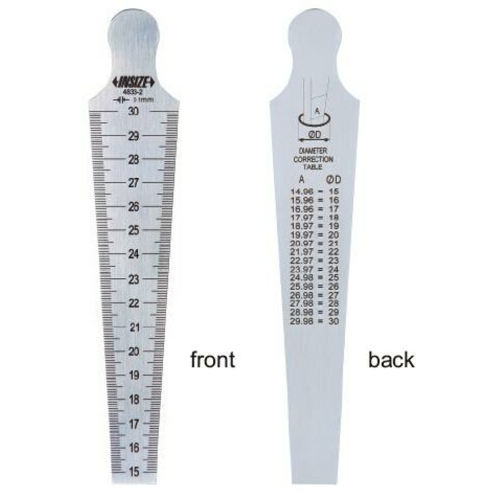 İnsize 45-60mm (1-13/16"~2-3/8”) Konik Cetvel, Hassasiyet: 0.1mm (1/64")