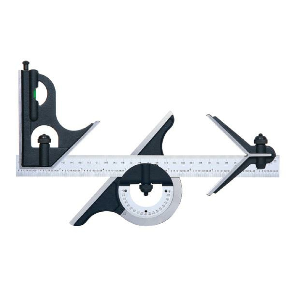 İnsize Kombinasyonlu Açı Ölçer Seti, Hassasiyet: 0.5mm, 1/32" And 1mm, 1/64"